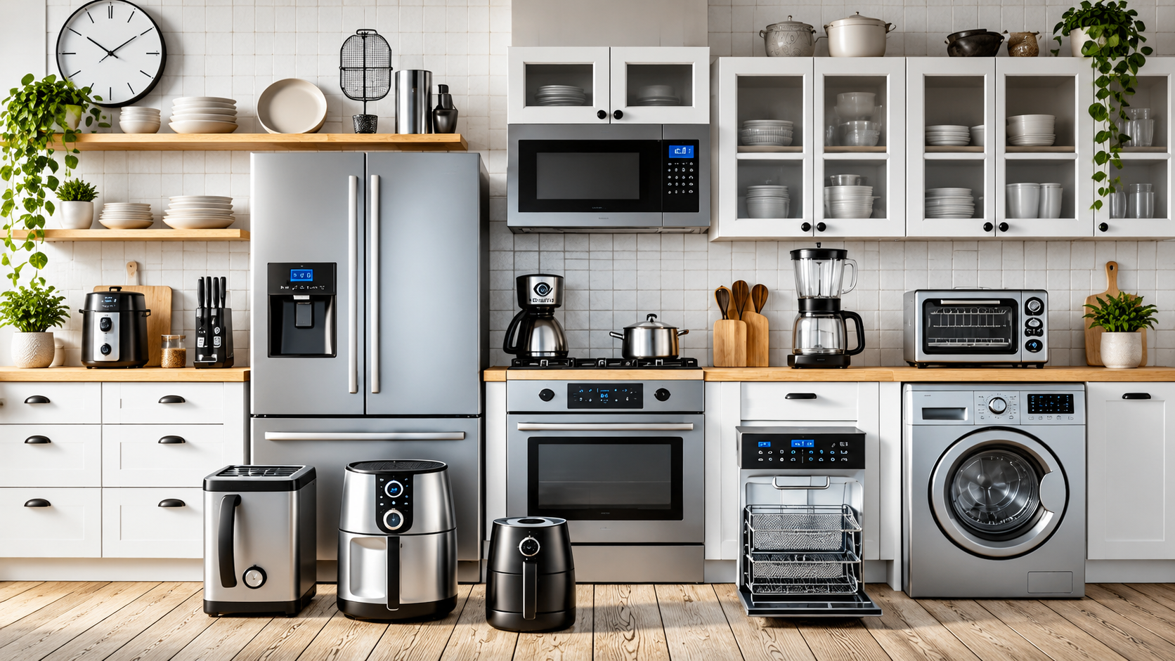 Kitchen filled with modern home appliances